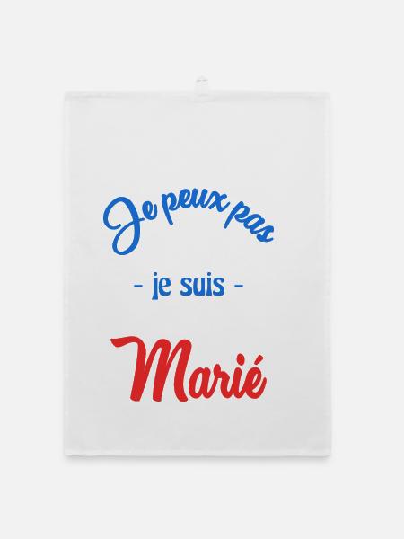 JE PEUX PAS. MARIE. FUTUR MARIE. EVJF. TEAM. TEAM - Torchon bio - blanc - Devant
