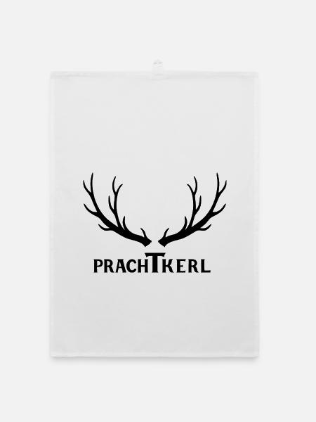 Magnificent deer antler gift - idea - Organic dish towel - white - Front