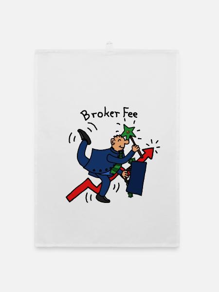Broker Fee - Organic Geschirrtuch - Weiß - Vorne
