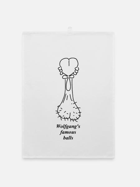 Wolfgangs famous balls - Organic Geschirrtuch - Weiß - Vorne