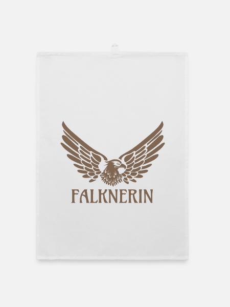 Falknerin Adler Falke Falknerei Geschenk - Organic Geschirrtuch - Weiß - Vorne
