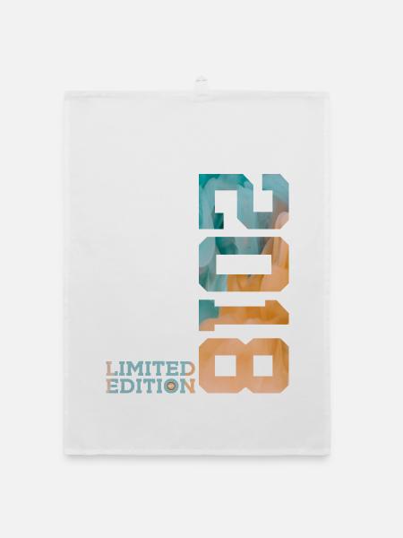 8TH BIRTHDAY LIMITED EDITION 2018 - Organic dish towel - white - Front