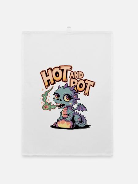 Hot And Rot - Organic dish towel - white - Front