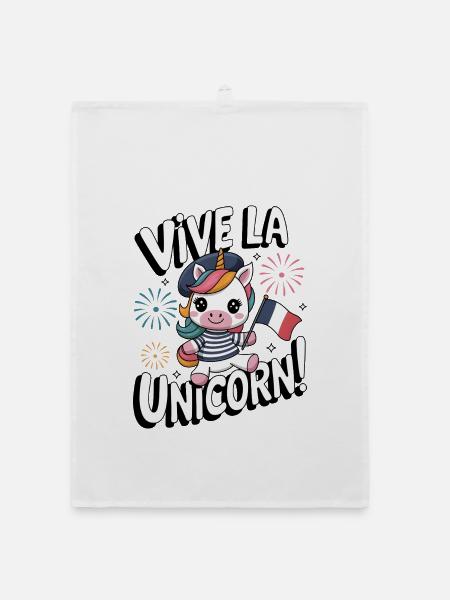 Vive La Licorne ! - Torchon bio - blanc - Devant