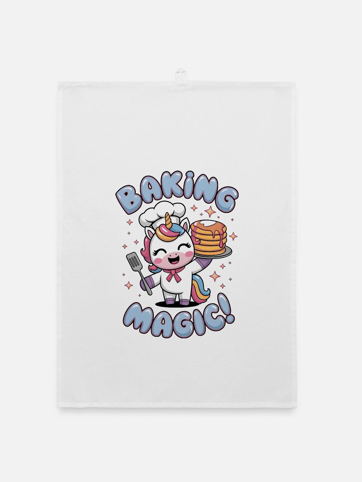 Baking Magic! - Organic dish towel - white - Front