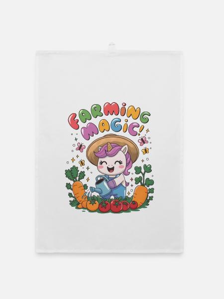 Farming Magic! - Organic dish towel - white - Front