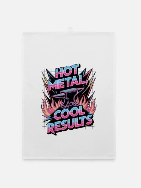 Hot Metal, Cool Results - Organic dish towel - white - Front