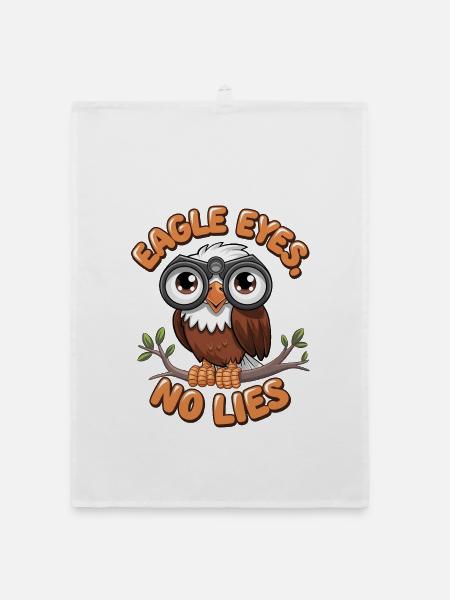 Des yeux d’aigle, pas de mensonges - Torchon bio - blanc - Devant