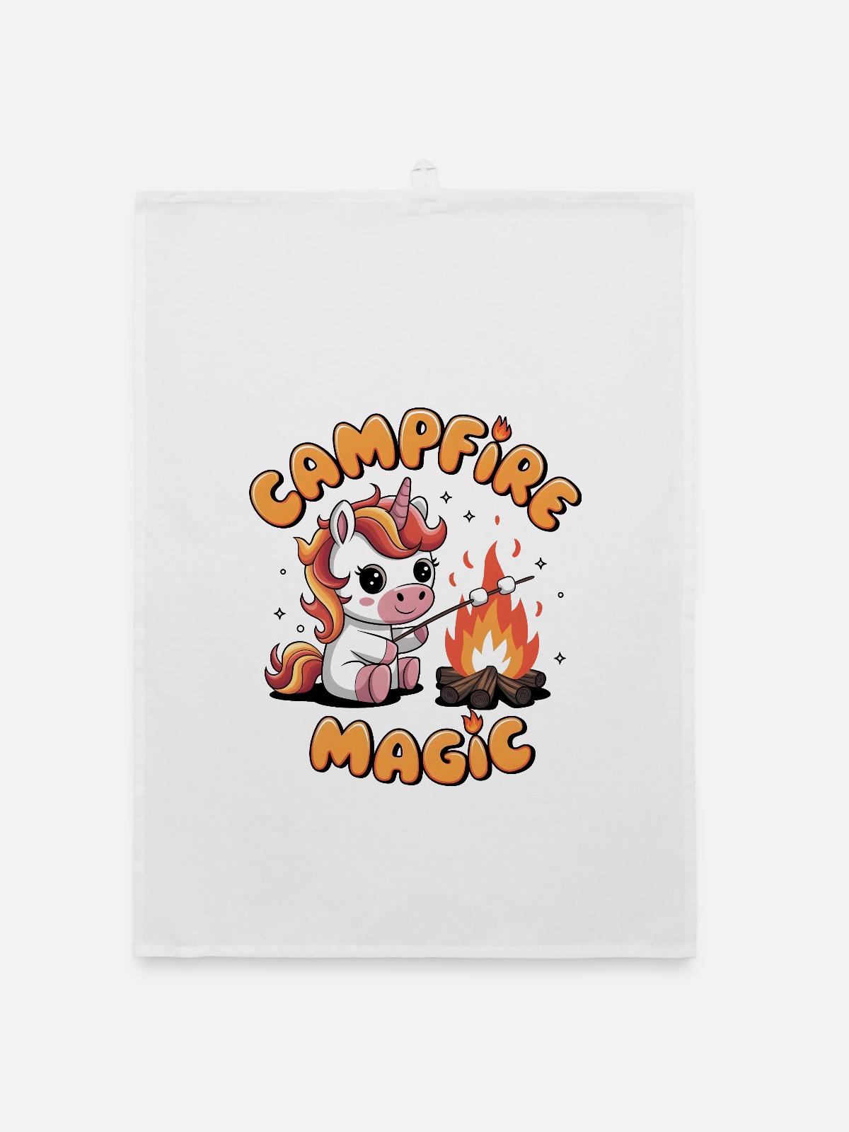 Campfire Magic - Organic dish towel - white - Front