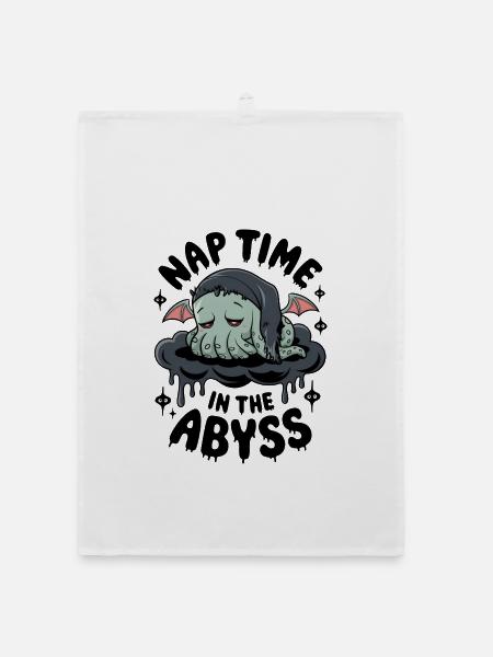 Nap Time In The Abyss - Organic dish towel - white - Front