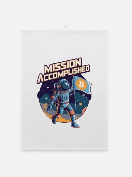 Mission Accomplished - Organic dish towel - white - Front