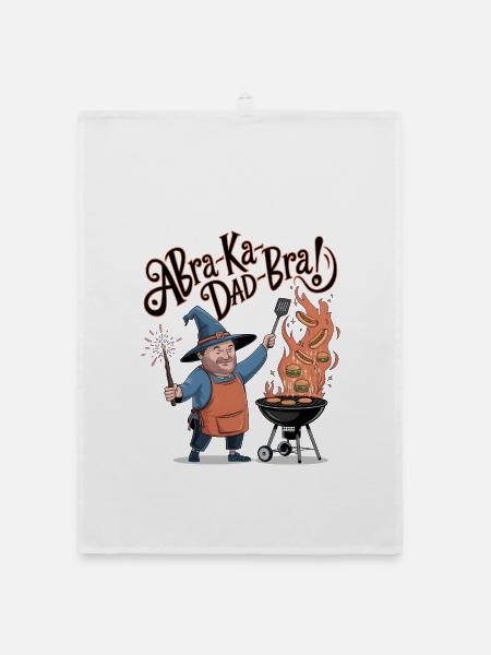AbraKa-Dad-Bra! - Organic dish towel - white - Front