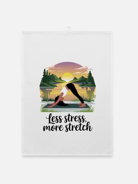 Less Stress, More Stretch - Organic dish towel - white