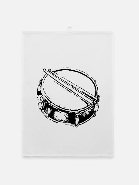 Snare - Drum - Percussion - Musique - Torchon bio - blanc - Devant