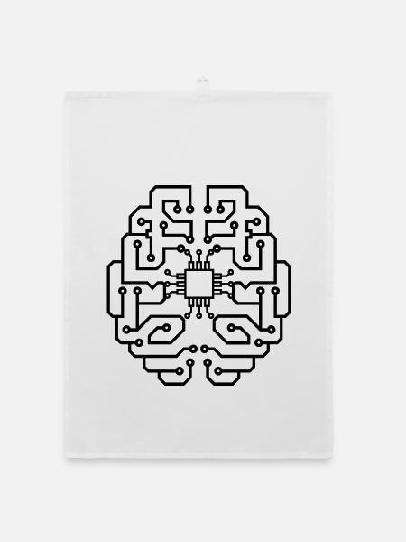 electrician electrical electronics occupation voltage CPU - Organic dish towel - white - Front