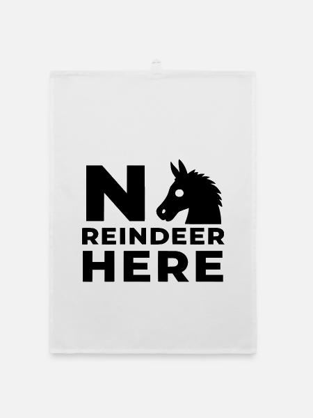 Pas de renne ici - Torchon bio - blanc - Devant