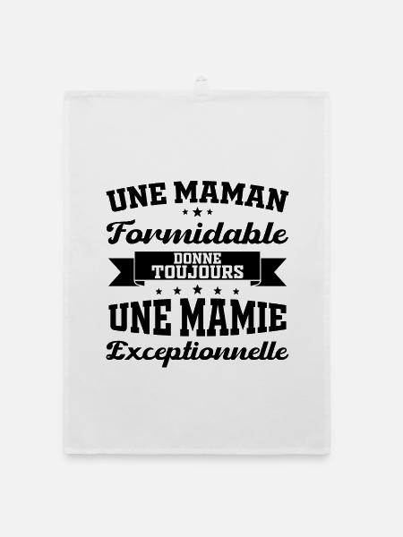 Cadeau pour Grand-Mère - Une Mamie Exceptionnelle - Torchon bio - blanc - Devant