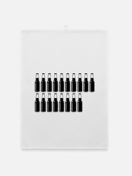 18 bouteilles de bière - Bière - 18 ans - 18e anniversaire - Torchon bio - blanc - Devant