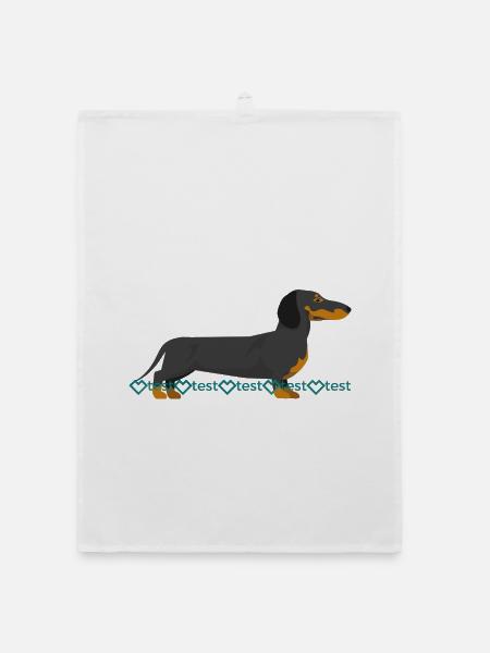 Dachshund Picture - Organic dish towel - white - Front