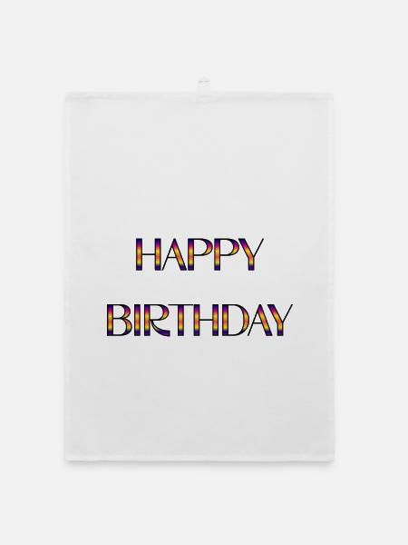 ALLES GUTE ZUM GEBURTSTAG. ALLES GUTE ZUM GEBURTSTAG. JAHRESTAG. - Organic Geschirrtuch - Weiß - Vorne