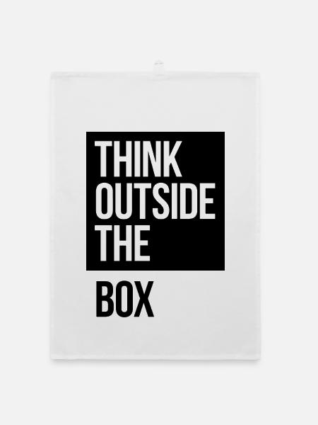 Think Outside The Box - Organic Geschirrtuch - Weiß - Vorne