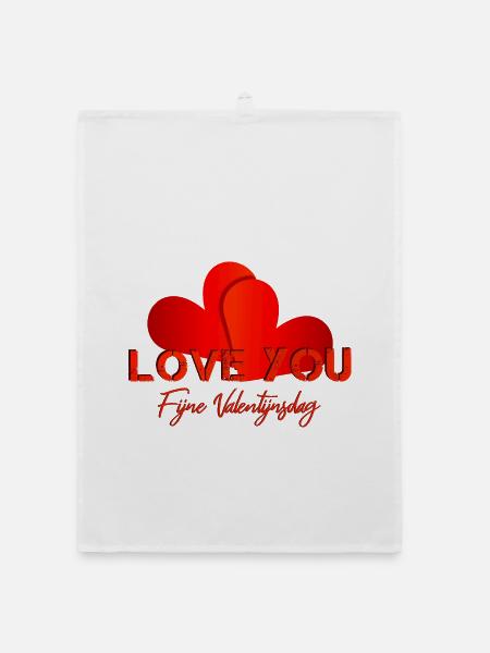 Valentinstag Valentine - Organic Geschirrtuch - Weiß - Vorne