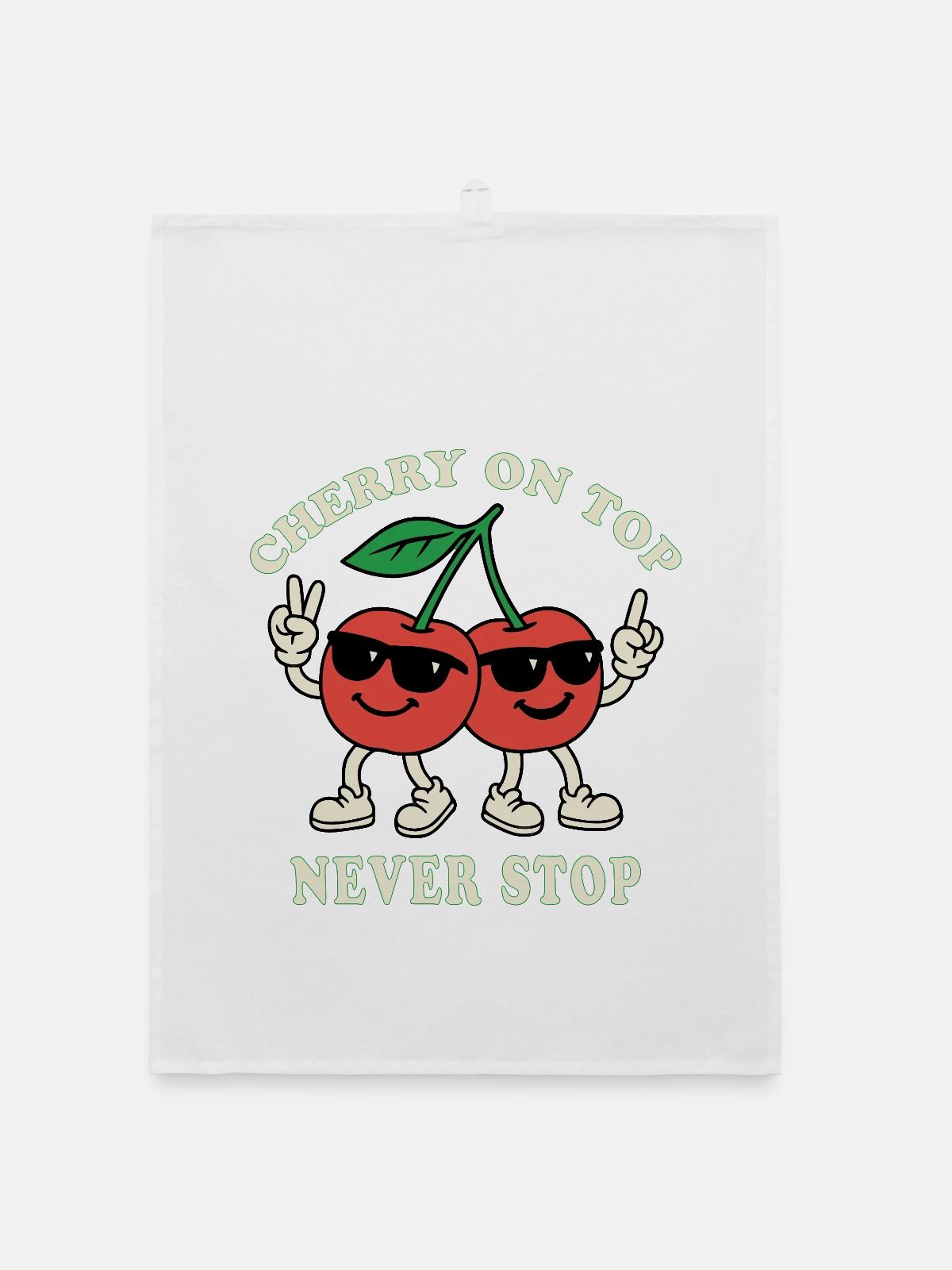 Cherry on top - Organic Geschirrtuch - Weiß - Vorne