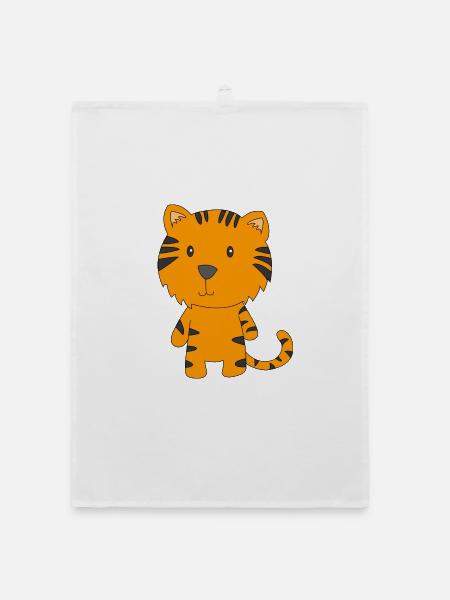 Kleiner Tiger - Organic Geschirrtuch - Weiß - Vorne