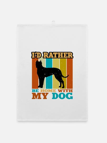 Córdoba Kampfhund Lover Silhouette Retro Sunset - Organic Geschirrtuch - Weiß - Vorne