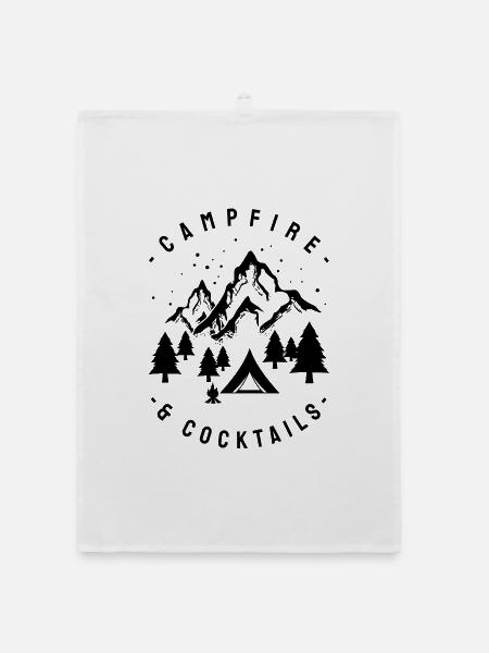 Lagerfeuer und Cocktails - Organic Geschirrtuch - Weiß - Vorne