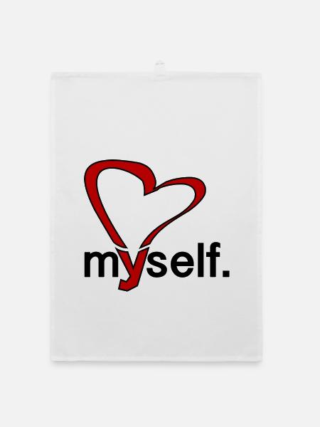 love myself. - Organic Geschirrtuch - Weiß