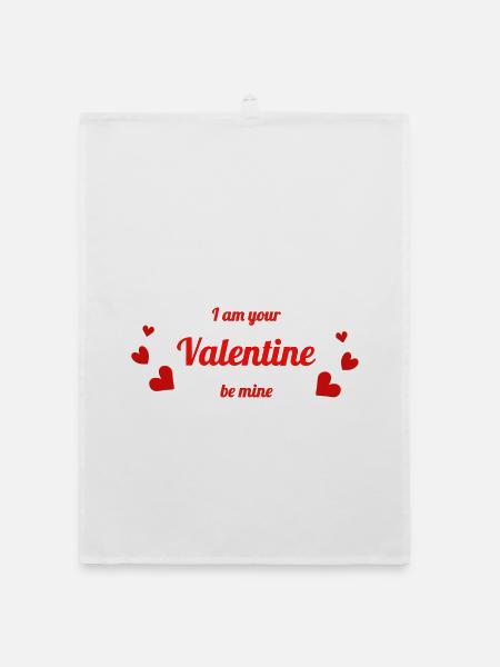 Valentinstag Valentin rote Herzen - Organic Geschirrtuch - Weiß - Vorne