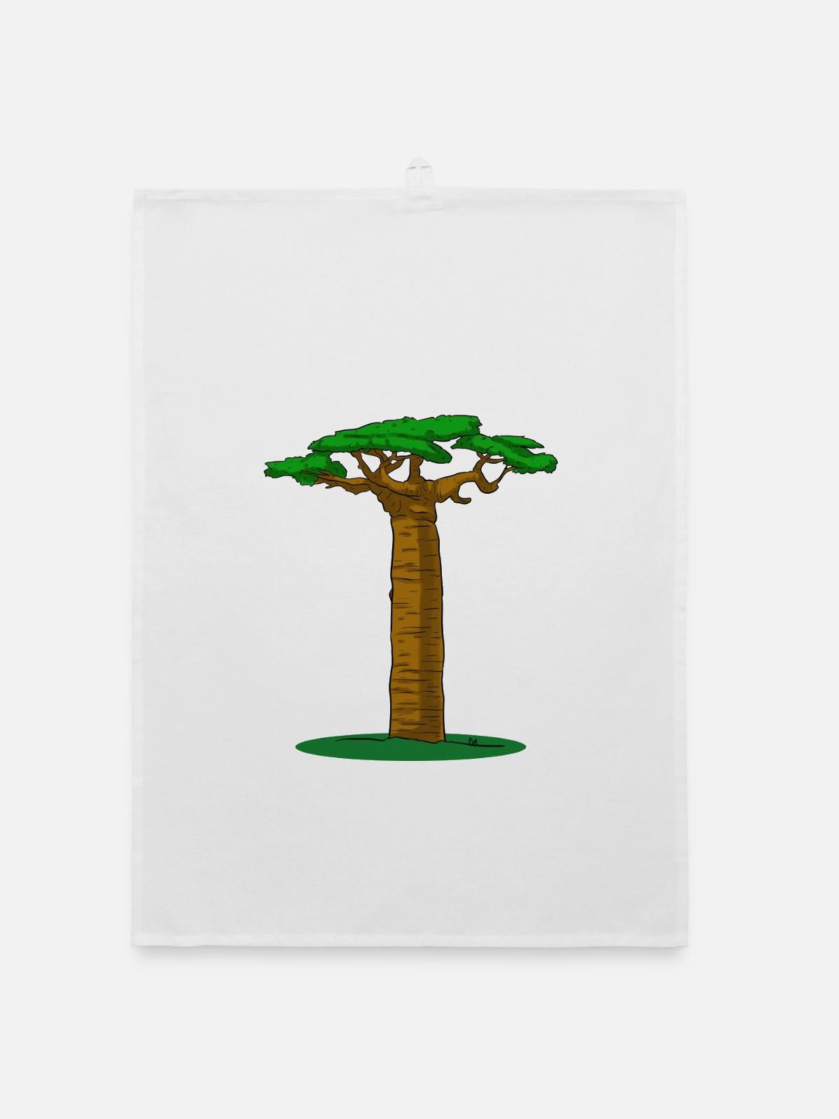 Baobab Tree - Organic Geschirrtuch - Weiß - Vorne