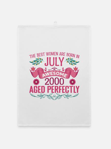 Juli 2000 Geburtstag Frau Juli 2000 - Organic Geschirrtuch - Weiß - Vorne