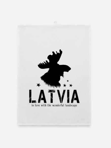 Latvia Lettland lettisch Riga - Organic Geschirrtuch - Weiß - Vorne