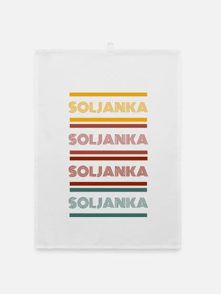 Retro Soljanka - Organic Geschirrtuch - Weiß