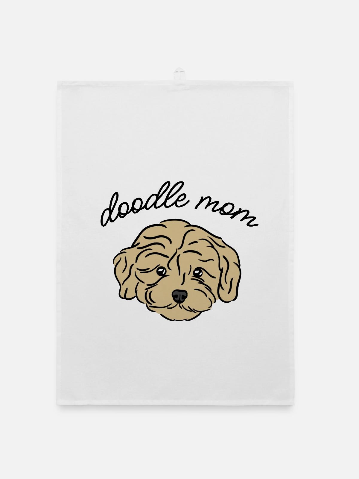 doodle mom - Organic Geschirrtuch - Weiß - Vorne