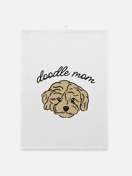 doodle mom - Organic Geschirrtuch - Weiß - Vorne