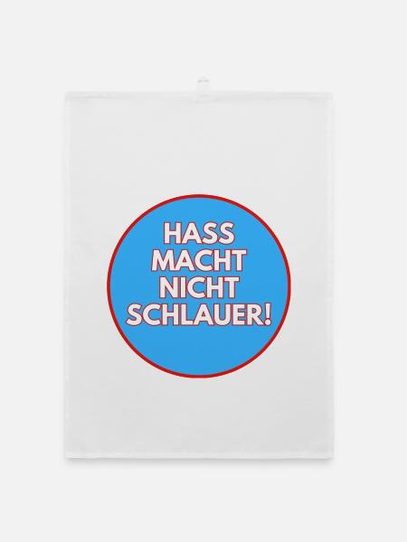 Hass macht nicht schlauer! - Organic Geschirrtuch - Weiß - Vorne