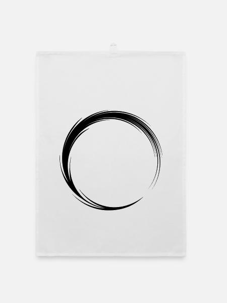 Kreis Symbol Form Schwarz - Organic Geschirrtuch - Weiß - Vorne