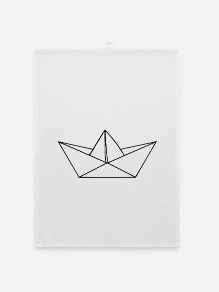 Paperboat - Organic Geschirrtuch - Weiß