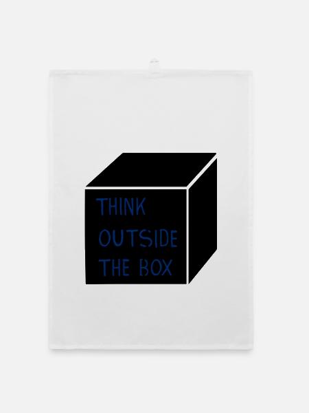 Think outside the box - Organic Geschirrtuch - Weiß - Vorne