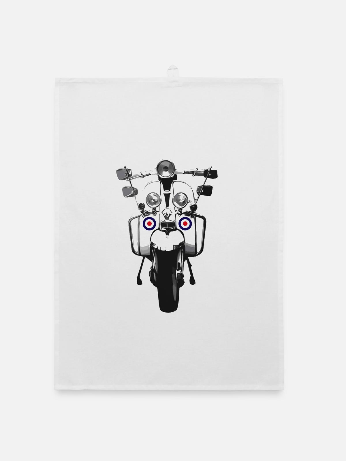 Mod Scooter - Organic Geschirrtuch - Weiß - Vorne