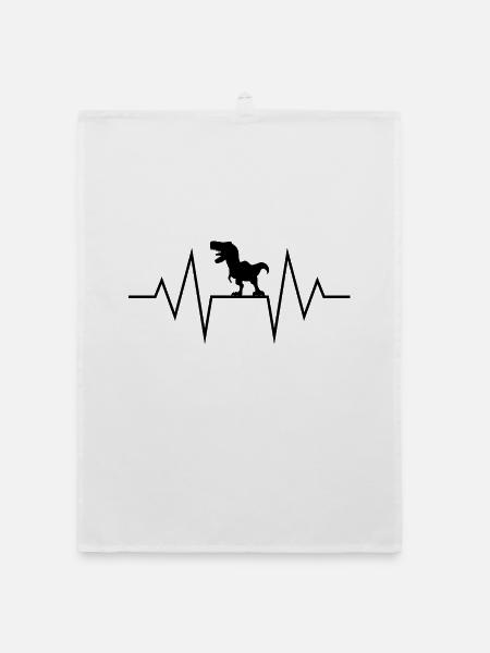 T-Rex Tyranno - Organic Geschirrtuch - Weiß - Vorne