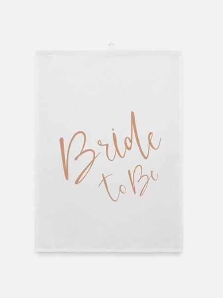 Bride to be - Organic Geschirrtuch - Weiß - Vorne