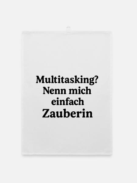 Multitasking? Nenn mich einfach Zauberin! - Organic Geschirrtuch - Weiß - Vorne