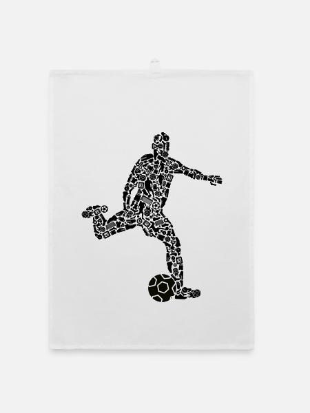 Fußballer Symbole Fußballspieler Jungen Fußball - Organic Geschirrtuch - Weiß