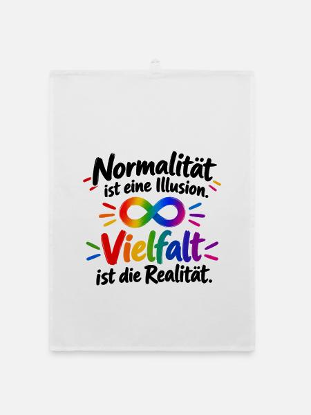 Regenbogen Infinity Vielfalt - Organic Geschirrtuch - Weiß