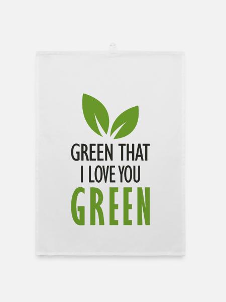 Grün, ich liebe dich, grün. - Organic Geschirrtuch - Weiß - Vorne