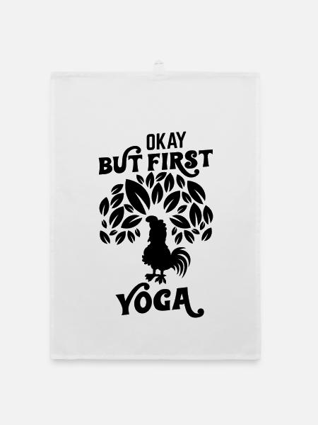 Ja, aber zuerst Yoga - Organic Geschirrtuch - Weiß